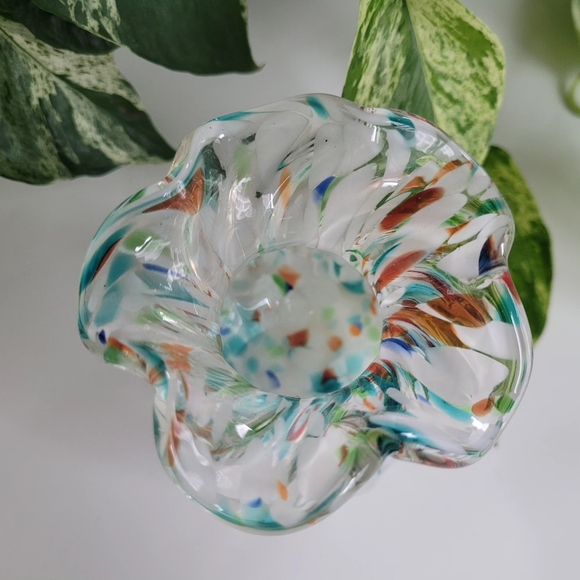 Murano End of Day Confetti Blown Glass Vase - Picture 3 of 4